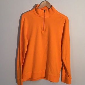 Southern Tide Orange Long  Sleeve Quarter Zip Pullover Mens size Medium